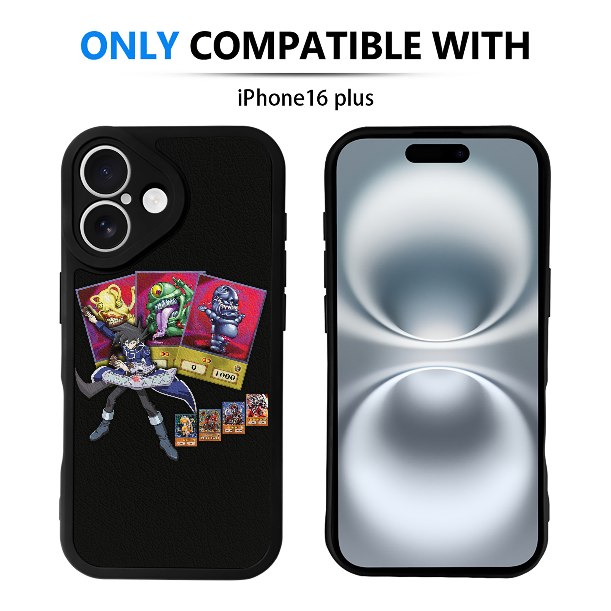 （画像用） 遊☆戯☆王 Yu-Gi-Oh! 【iPhone 16シリーズ対応】シリコンスマホケース（レザー調） 材質：シリコン